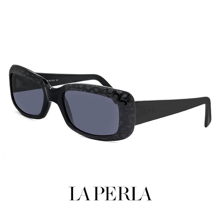 新品 La Perla ラペルラ サングラス spe011 700 スクエア 型 レディース メンズ ユニセックスモデル フレーム イタリア製 ブラック