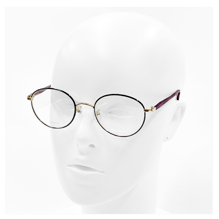 新品 日本製 AMIPARIS (アミパリ) メガネ tc-5168 53 眼鏡 オーバル 型 チタン フレーム MADE IN JAPAN 黒縁 黒ぶち_画像6