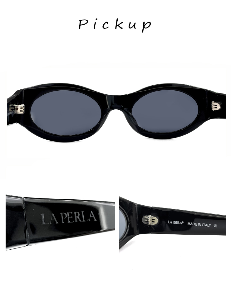 新品 La Perla ラペルラ サングラス spe003 700 オーバル 型 レディース メンズ ユニセックスモデル フレーム イタリア製 ブラック_画像3