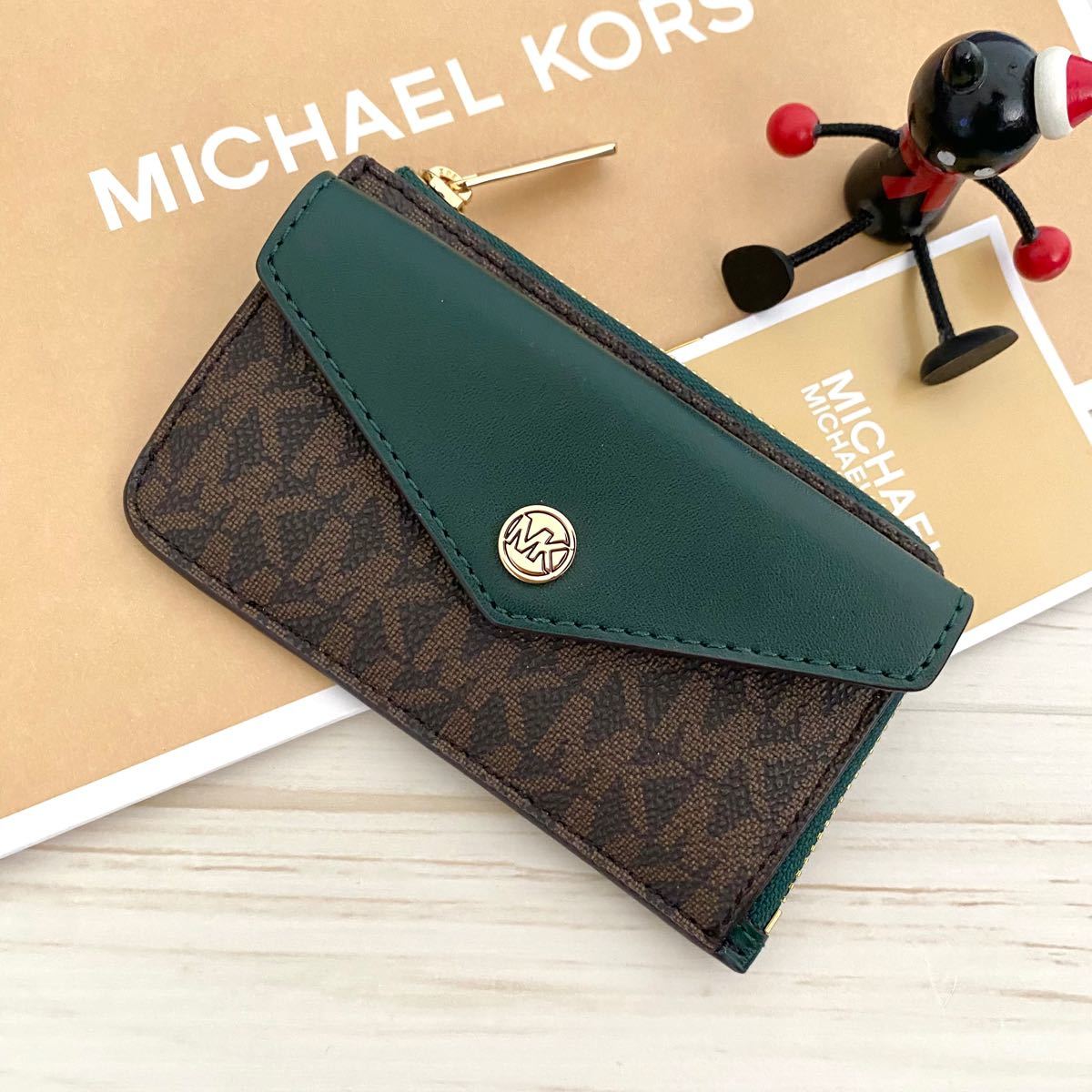 新品 MICHAEL KORS マイケルコース コインケース ダークグリーン