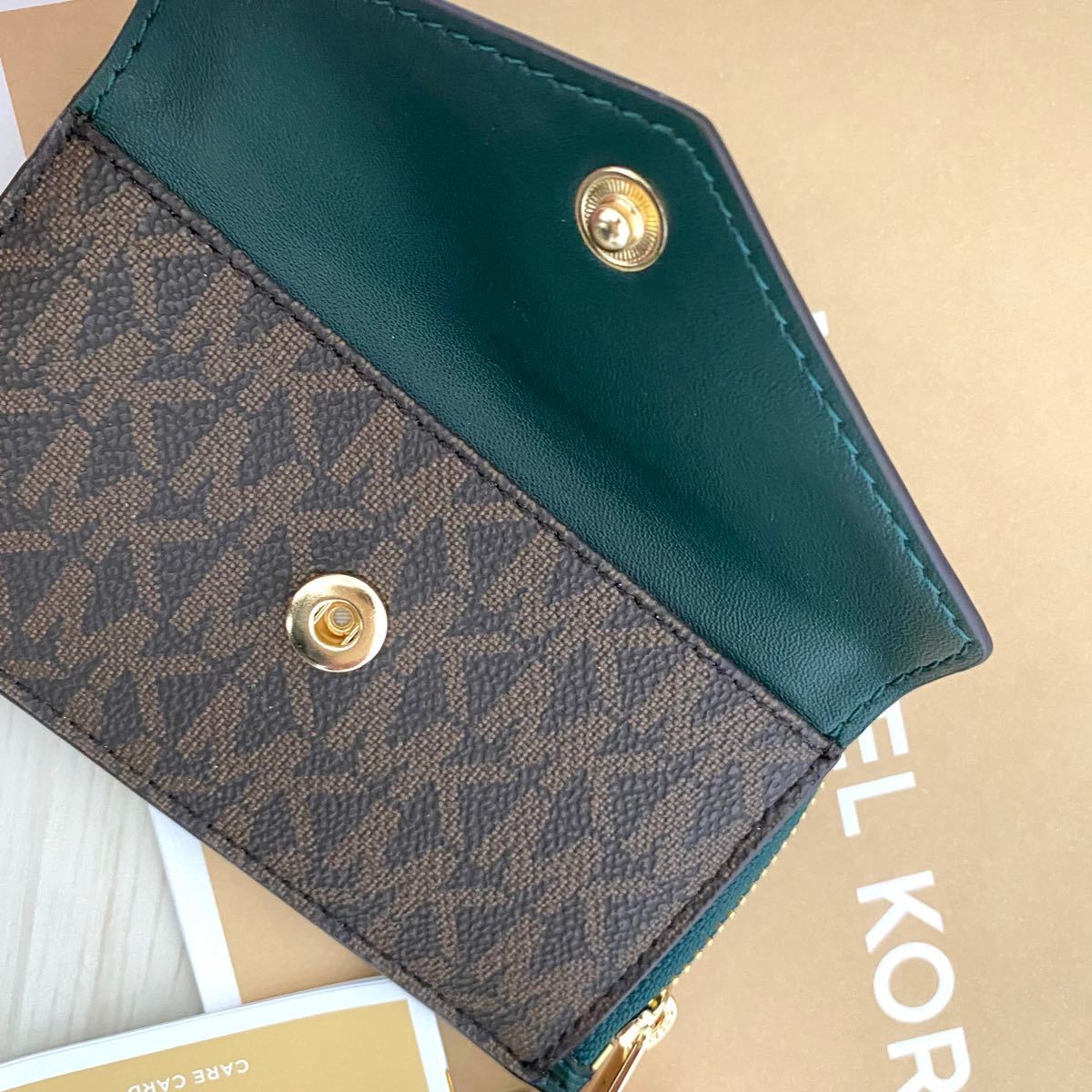 新品 MICHAEL KORS マイケルコース コインケース ダークグリーン Yahoo