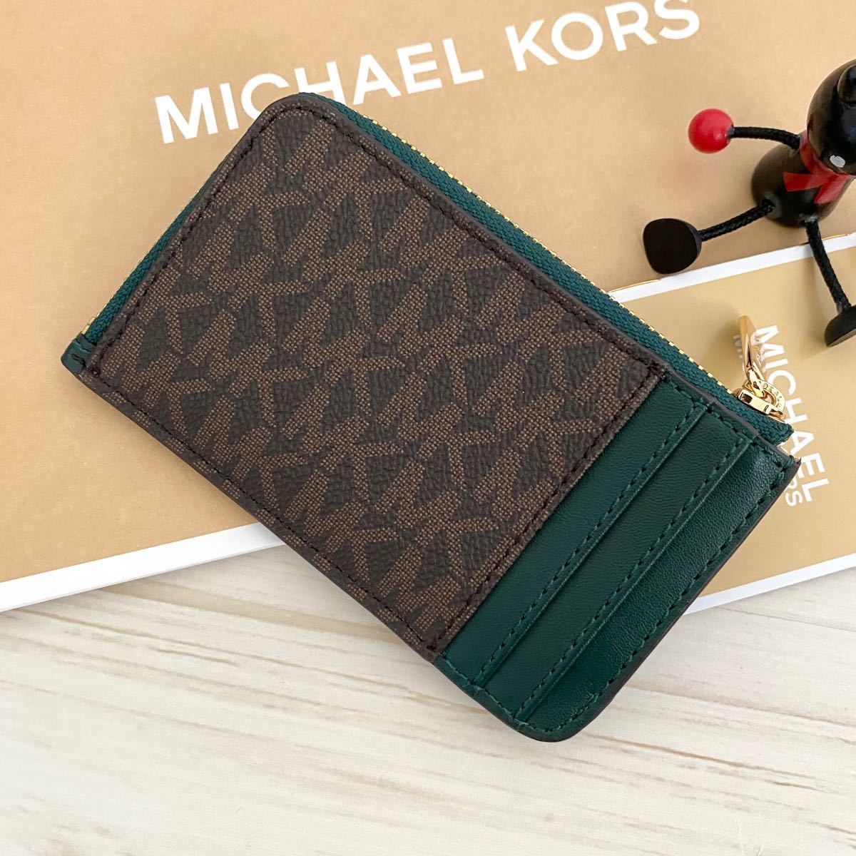 新品 MICHAEL KORS マイケルコース コインケース ダークグリーン Yahoo