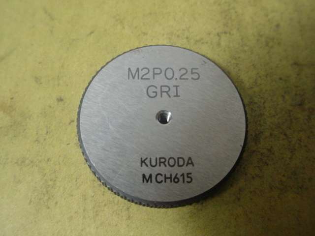 ミリサイズ　ネジゲージ　リングゲージ　程度良好中古品　M2*0.25 GR1-IR1_画像3