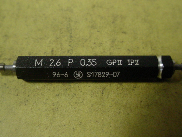 ミリサイズ ネジゲージ プラグゲージ 程度良好中古品 M2.6*0.35 ミリサイズ ネジゲージ プラグゲージ 程度良好中古品 M2.6*0.35