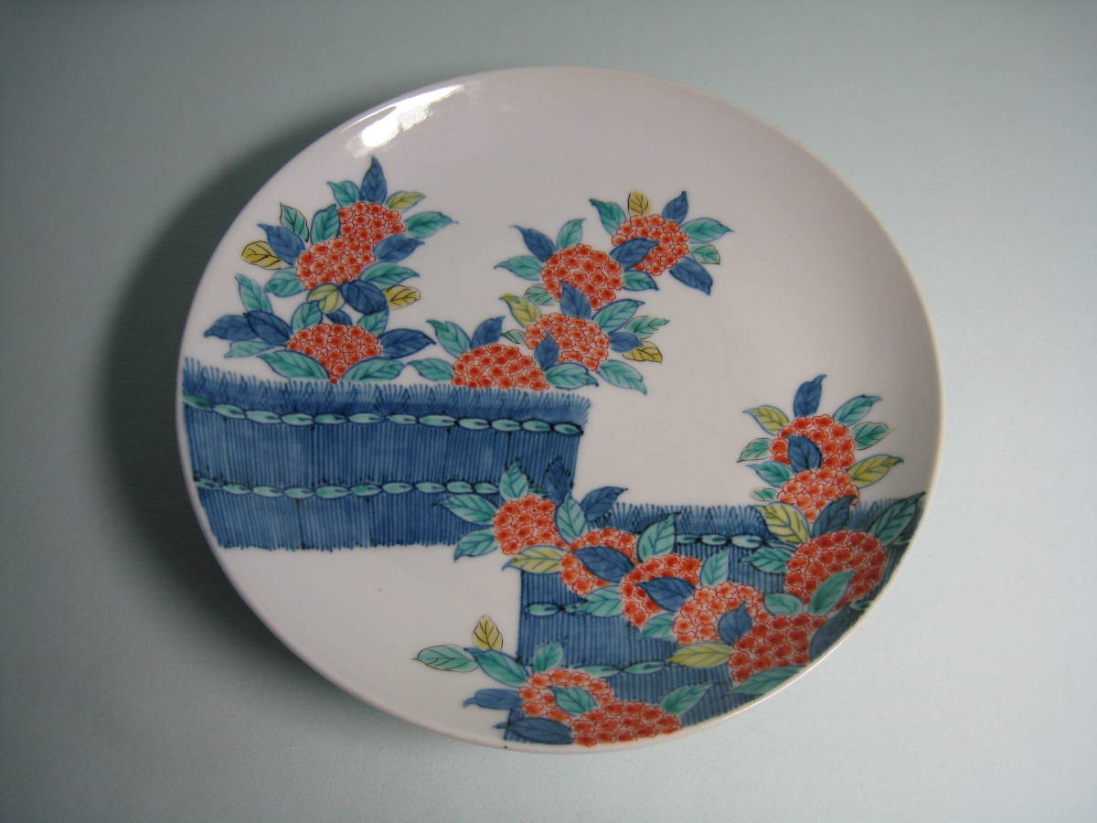 鍋島 色絵紫陽花文皿 七寸皿 | paradaabogados.com
