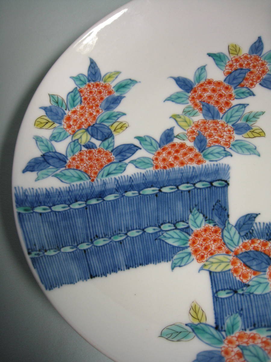 鍋島 色絵紫陽花文皿 七寸皿 | paradaabogados.com