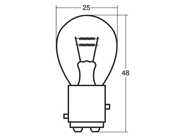 12V 21/5W S25 BAY15d ダブル球 つばなし違いピン 二線 A4875B ストップ テールランプ スタンレー STANLEY 10個_画像3