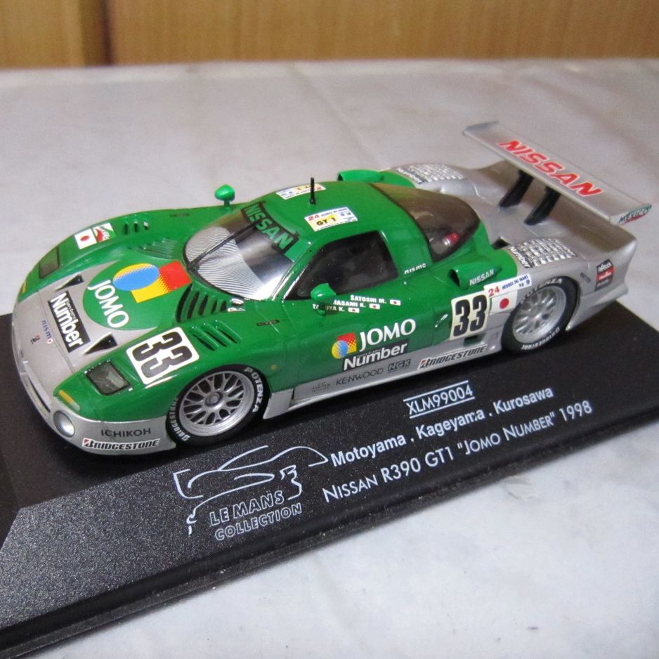 1/43　ONYX　LE MANS COLLECTION　　NISSAN R390 GT1 JOMO NUMBER 1998　　日産 ルマン ジョモ　#33　緑　　※箱ヤケあり　　pg2204