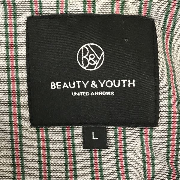 BEAUTY&YOUTH★コットンジャケット【メンズL/紺系/ネイビー系】裏地ストライプ/UNITED ARROWS/ビューティーアンドユース◆BG506_画像5