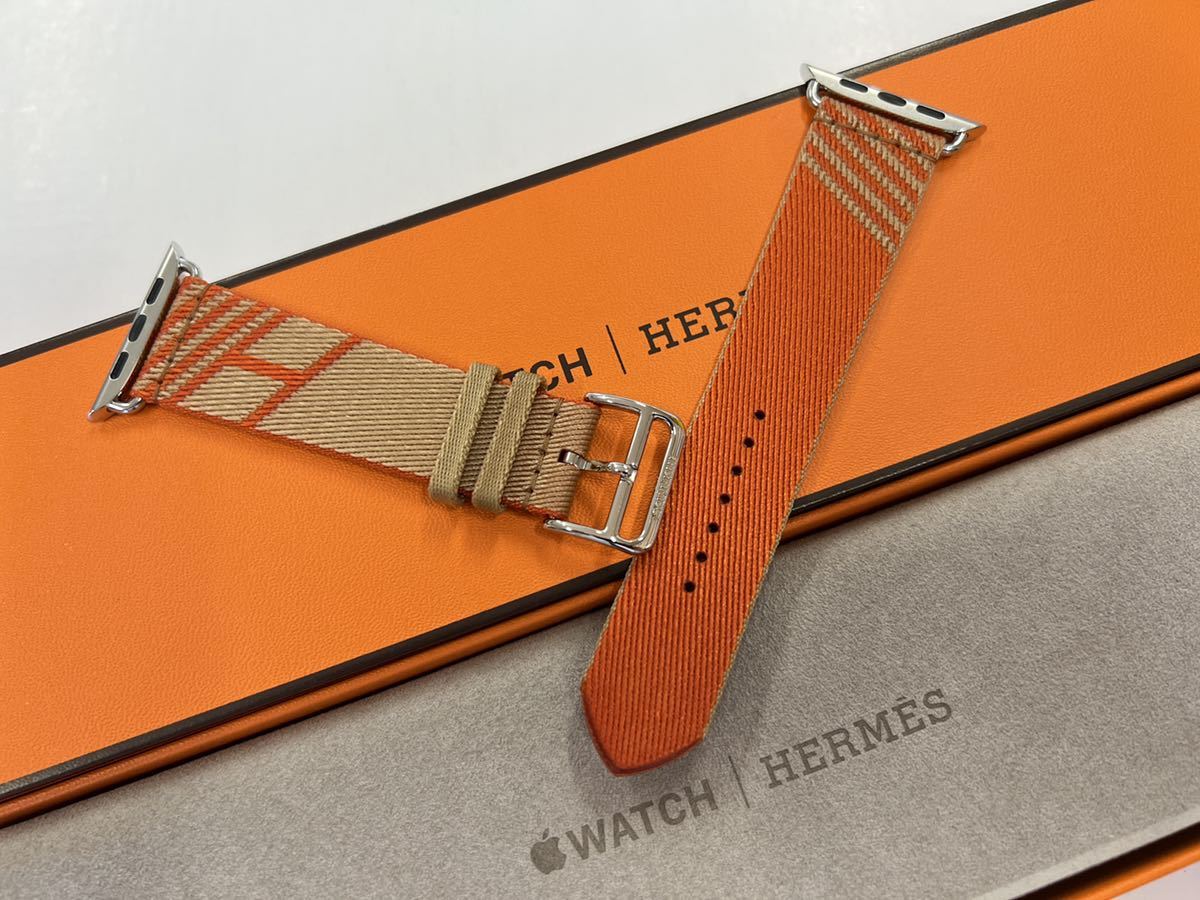 ☆未使用 即決 Apple Watch Hermes 45mm 44mm ジャンピング クラフト オレンジ シンプルトゥール アップルウォッチ エルメス バンド