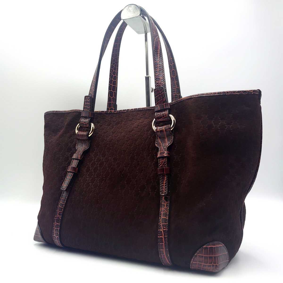 1円【極美品】CELINE セリーヌ トートバッグ ビジネス マカダム クロコ