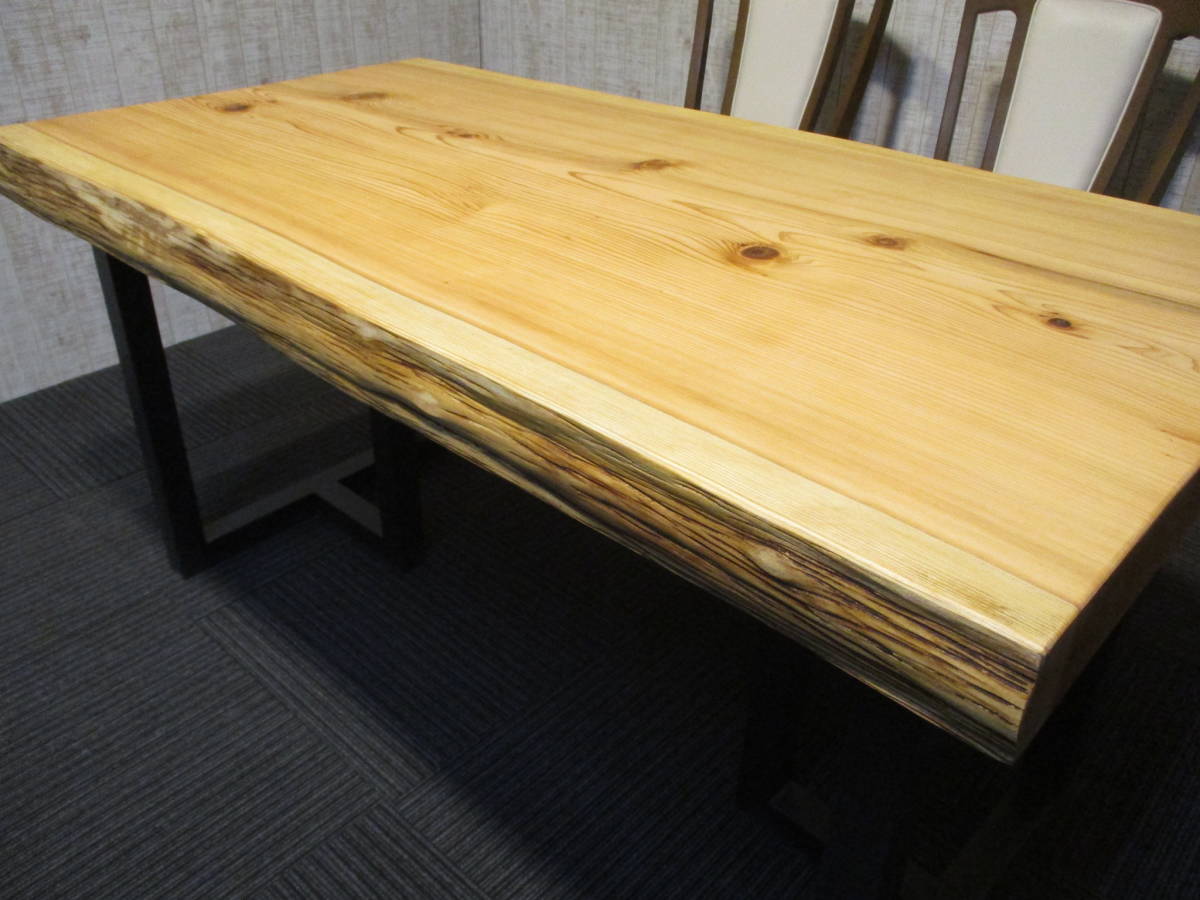 【優先購入】D073　杉　一枚板　テーブル　ローテーブル　　カウンター　棚　椅子　ダイニングテーブル　座卓　天板　無垢一枚板 4人用