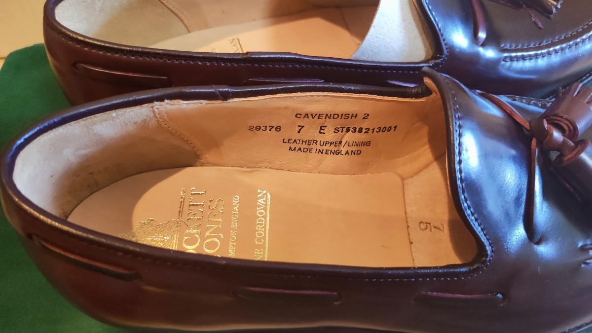 未使用品 コードバン CROCKETT&JONES CAVENDISH2 7E タッセル
