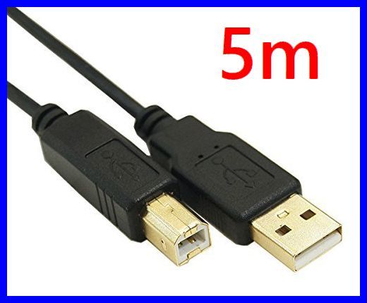 ネコポス無料！変換名人 USBケーブル 5m A-Bタイプ 金メッキ 極細 USB2.0 ・USB2A-B/CA500 プリンターケーブル