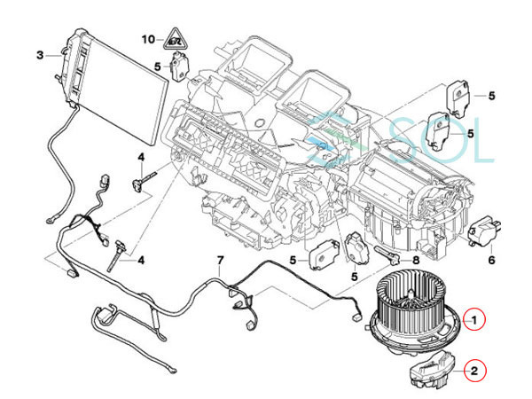 BMW F25 X3 F26 X4 ブロアモーター レギュレーター付(64119265892) 右ハンドル車用 20i 28i 35i xDrive28i xDrive35i 64119227671_画像5