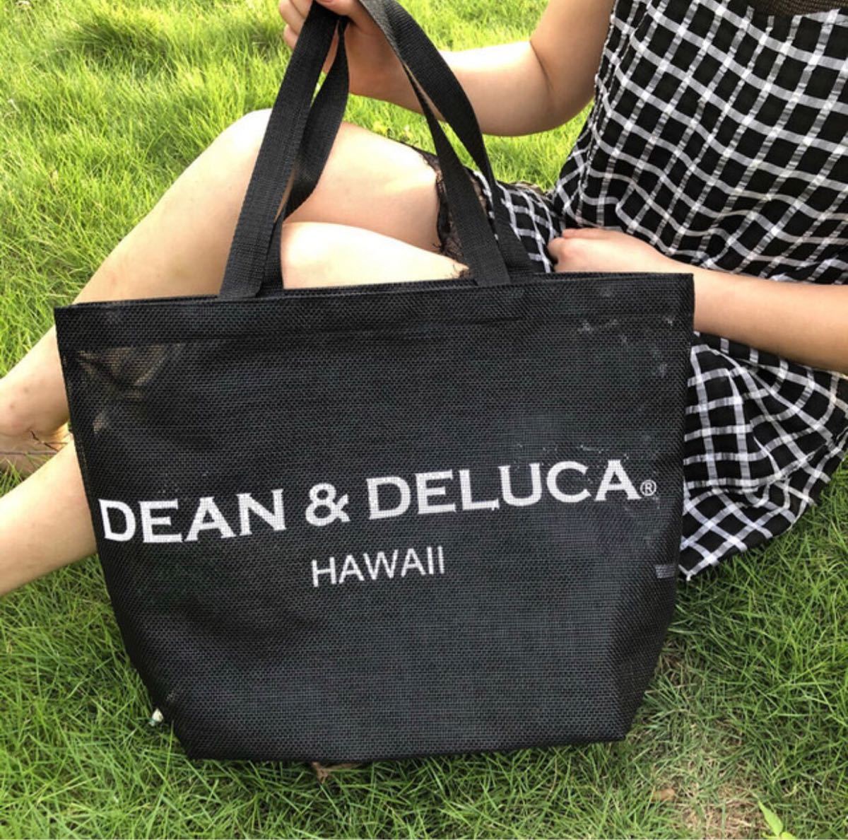 DEAN&DELUCA HAWAII ディーン＆デルーカ メッシュ ブラック トートバッグ ディーンアンドデルーカ