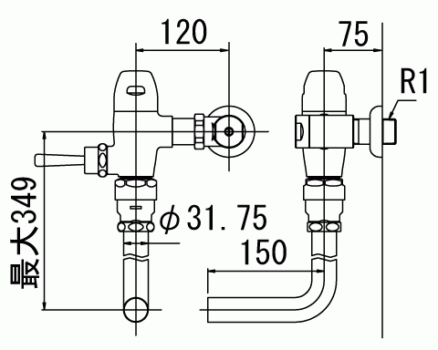 【スイスイマート】LIXIL・INAX大便器用フラッシュバルブ CF-50U_画像1