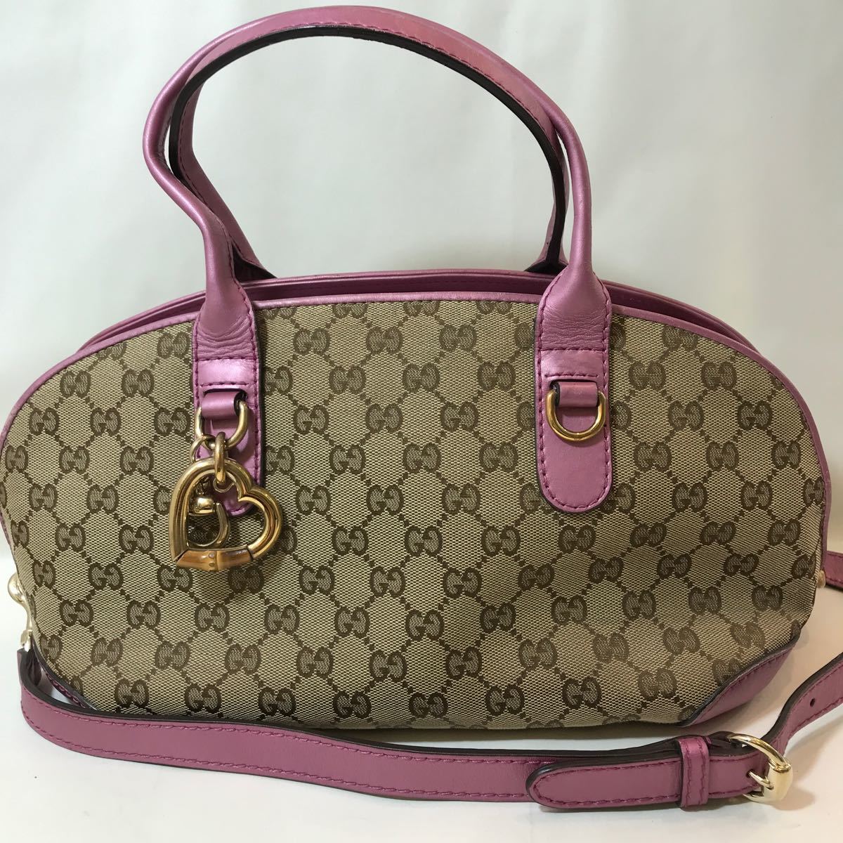完売 GUCCI グッチ GGキャンバス ハートビット 2way ハンドバッグ