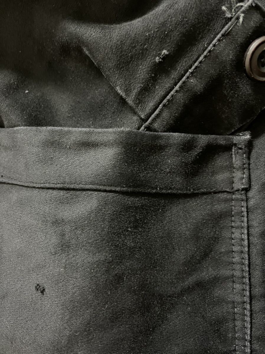50s ブラックモールスキン ジャケット 刺繍タグ フレンチ ビンテージ