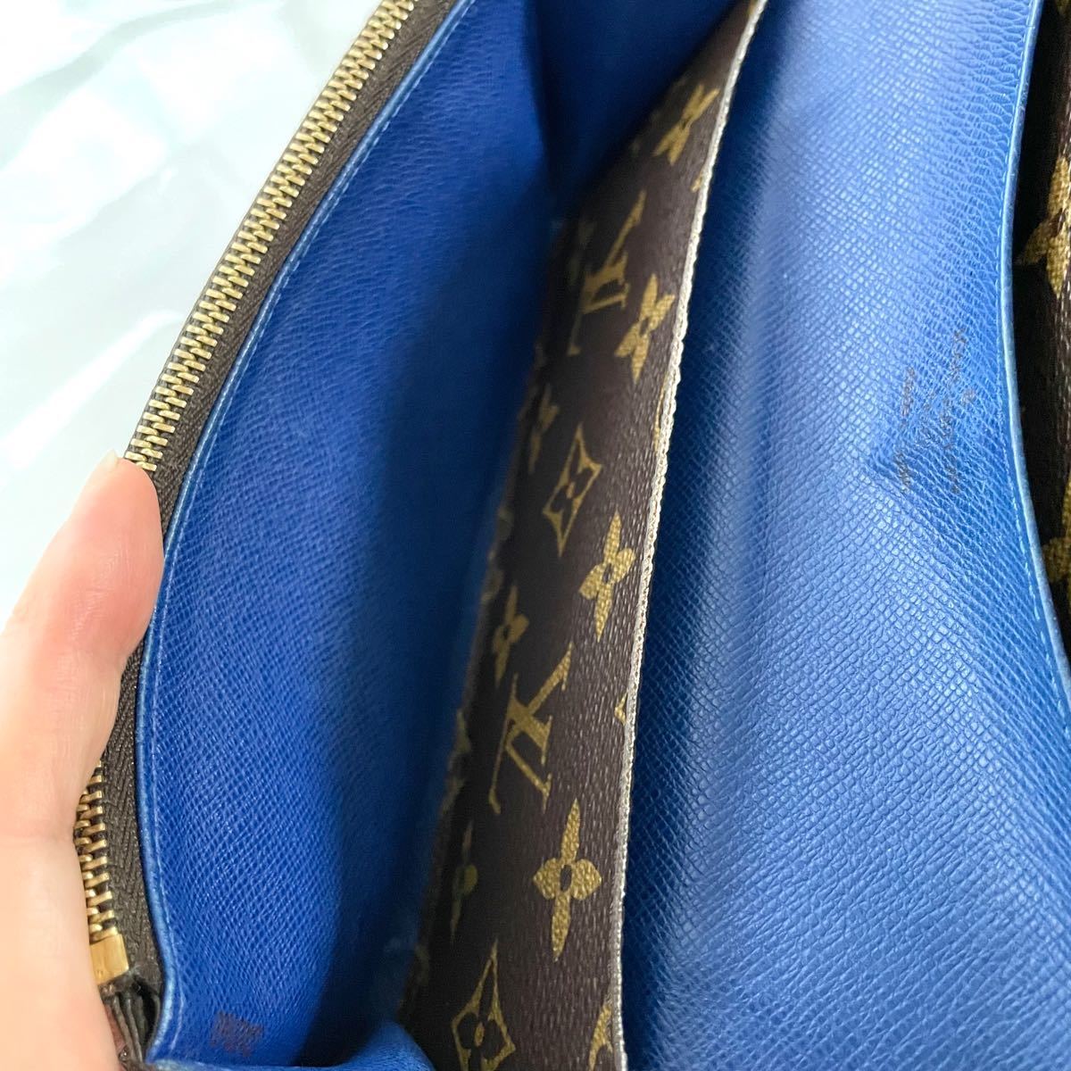 人気 ルイヴィトン VUITTON エミリー モノグラム 長財布 青 ブルー