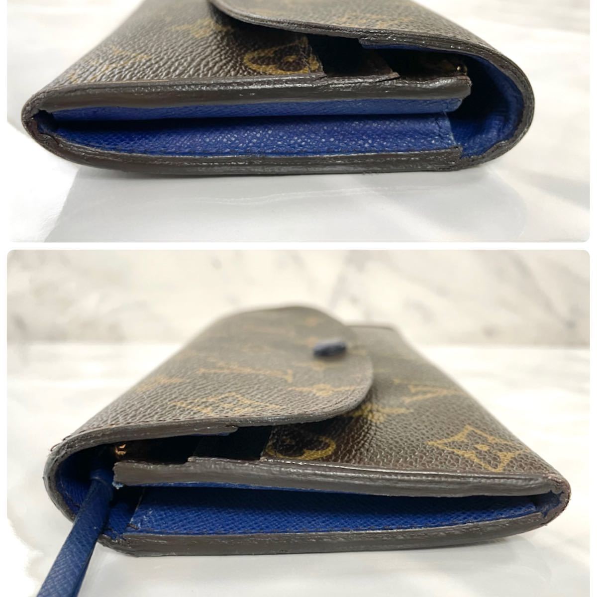 人気 ルイヴィトン VUITTON エミリー モノグラム 長財布 青 ブルー 人気 ルイヴィトン VUITTON エミリー モノグラム 長財布 青 ブルー