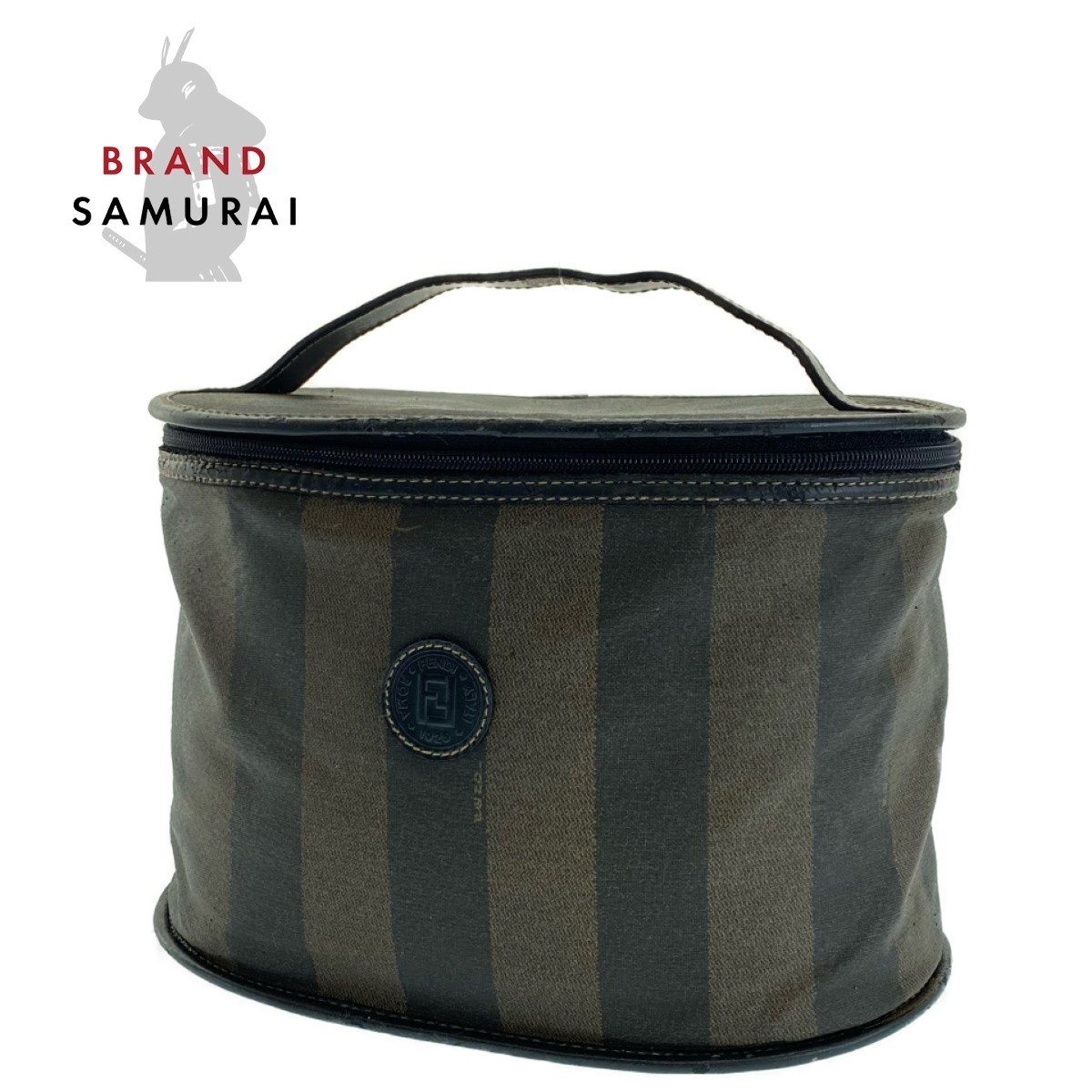 FENDI フェンディ ペカン ブラウン ブラック PVC/レザー ポーチバッグ