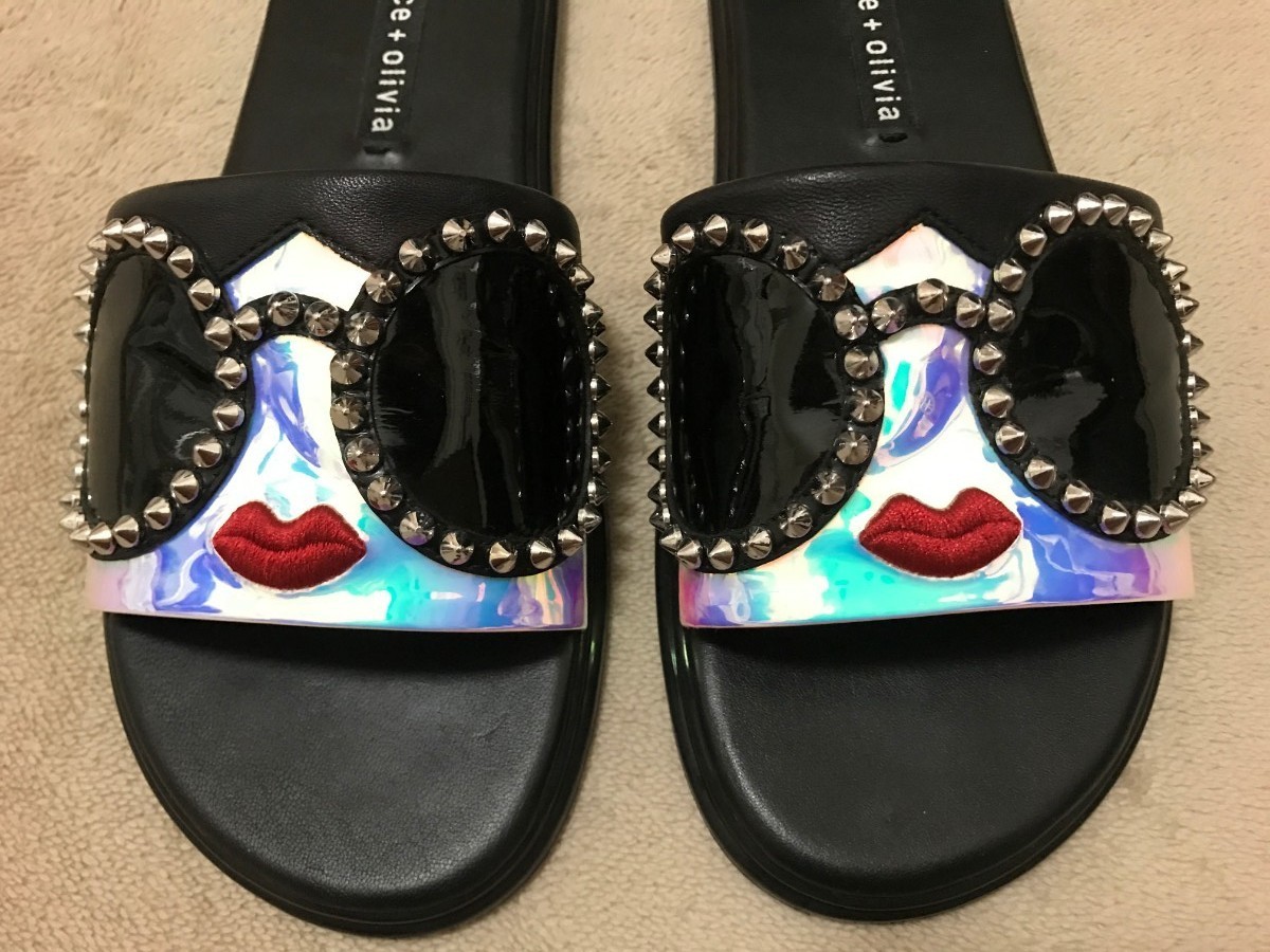 Alice+Olivia スタッズ オープントゥ サンダル | contifarma.pe