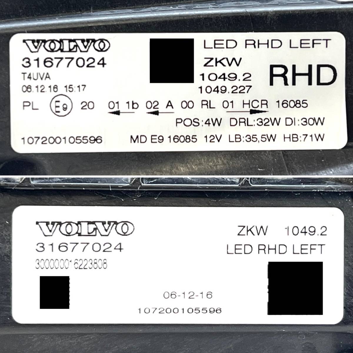 [ postage included ] prompt decision * V40 MB latter term / LED * Volvo original left head light 31677024 lamp VOLVO [4433]