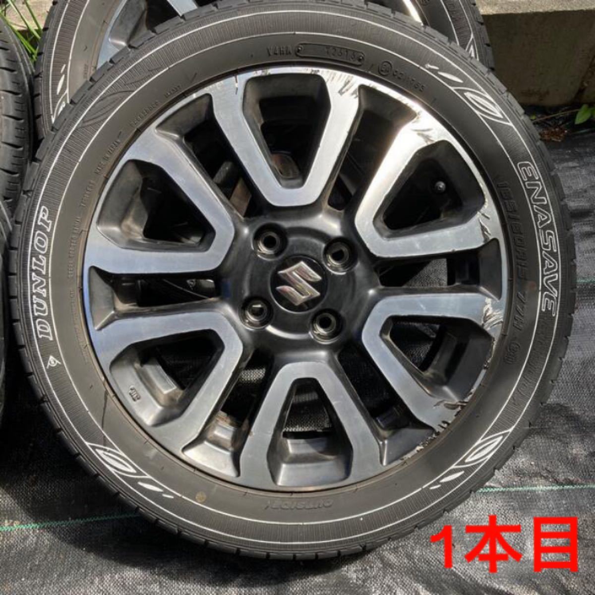 スズキ ハスラー 純正 アルミホイール 4本セット DUNLOP ENASAVE 165/60R15 サマータイヤ付き