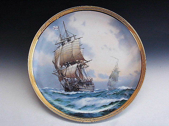 帆船 VICTORY号 飾り絵皿 フランクリンミント製 ◆ ビンテージ ジャパン_画像1