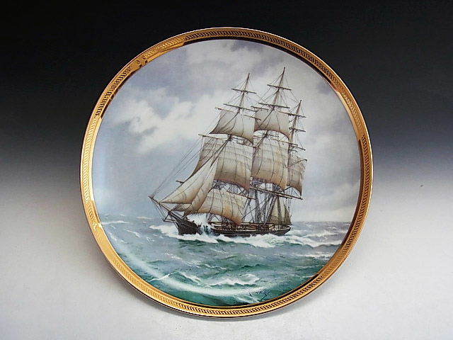 帆船 SOVEREGN OF THE SEA号 飾り絵皿 フランクリンミント製 ◆ ビンテージ ジャパン_画像1
