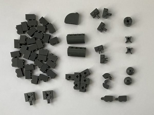 F403　LEGOバラパーツ　新濃灰　特殊ブロック系　グリル・穴あきなど　まとめて大量㎏_画像1