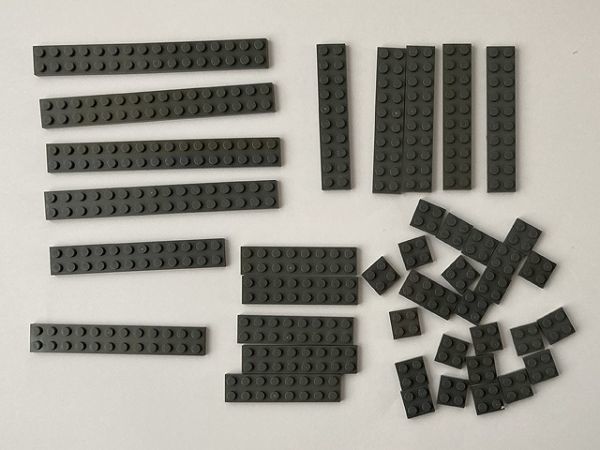 F408　LEGOバラパーツ　新濃灰　2 x 2・2 x 8・2 x 10など　プレート系　まとめて大量㎏_画像1