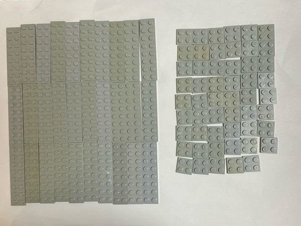G150　LEGOバラパーツ　旧灰　プレート系　2 x 2・2 x 8など　まとめて大量㎏_画像1
