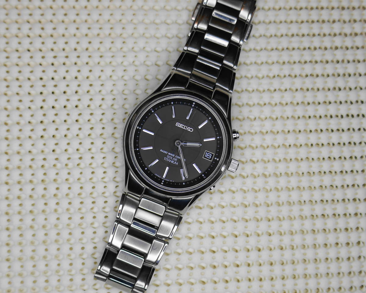 SEIKO セイコー SPIRIT スピリット SBTM003 7B22 ソーラー電波 チタン