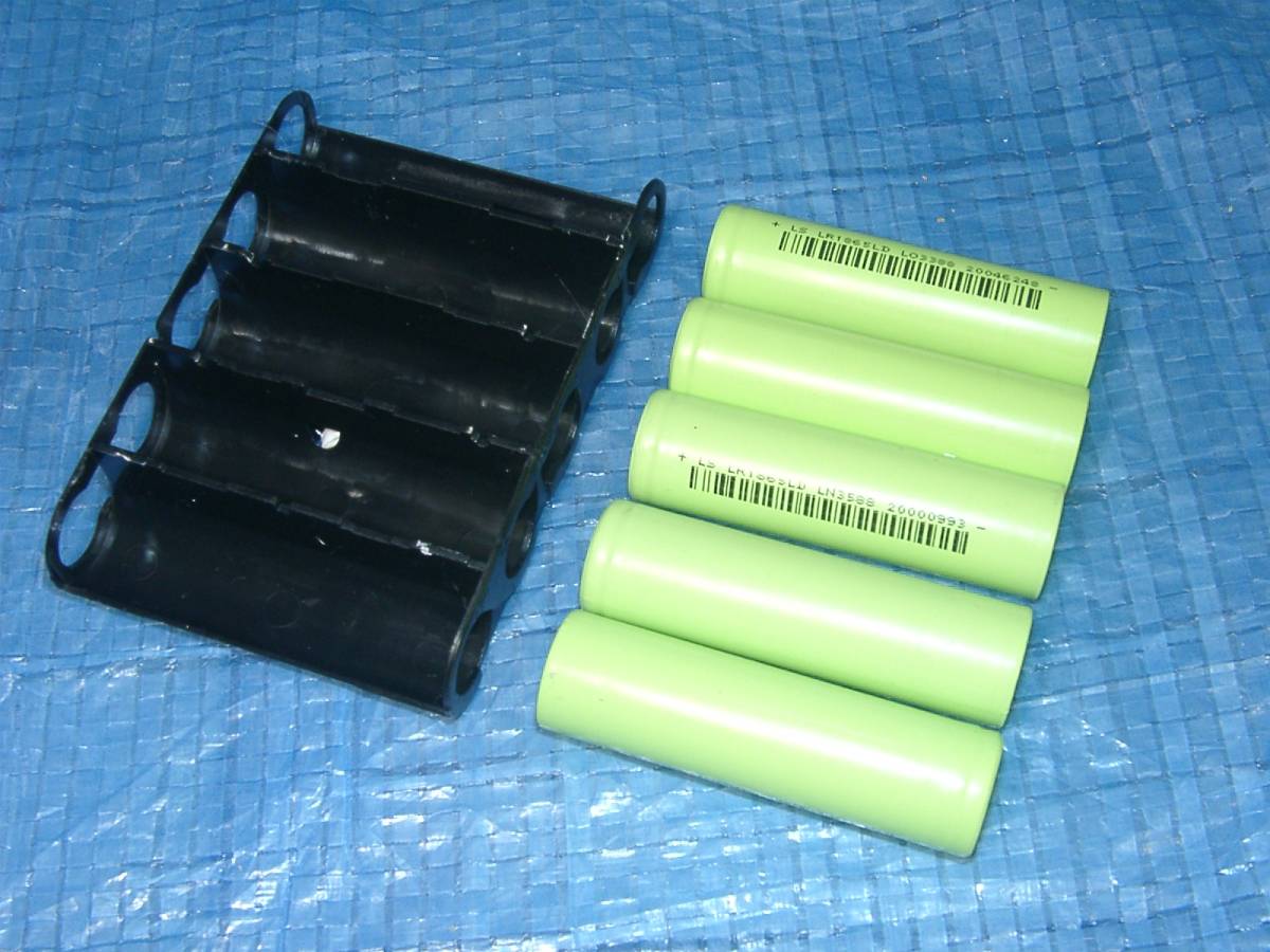 即決　未使用 18650 リチウムイオン充電池 工具 工作 自作用等に 充電池 3,7v 実測2500mAh ５本_画像1