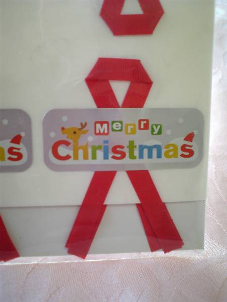 ☆クリスマスギフトシール☆　リボン付パドル?。玻雌搿? bimg=