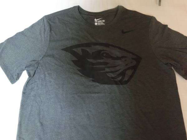 USA購(gòu)入 レアもの NIke社制 USカレッジ オレゴン州立大ビーバーズ【OREGON STATE BEAVERS】TEAMマスコット プリントT US L 濃灰