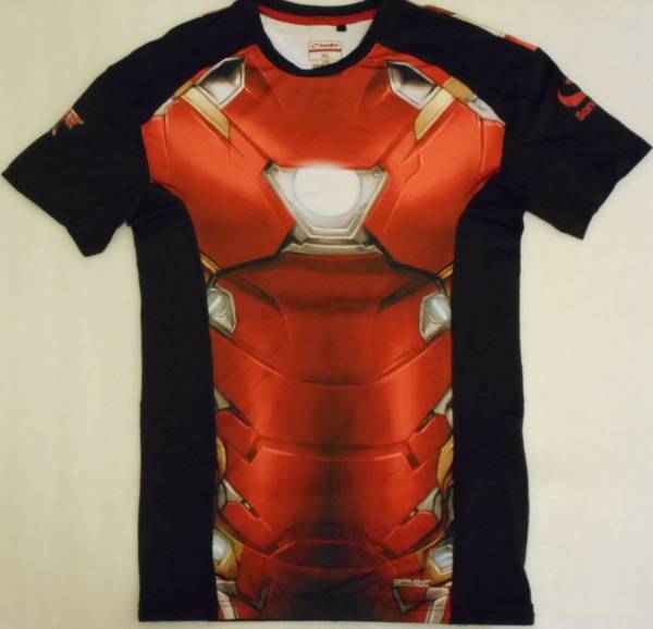 アイアンマン Tシャツ XLサイズ ( iron man marvel マーベル アメコミ コンプレッション ウェア ストレッチ トレーニング インナー ジム