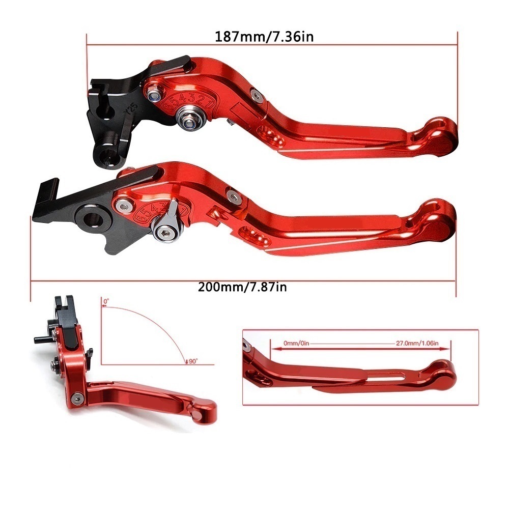 ブレーキレバー GSF650 バンディット クラッチレバー '07 角度調整 長さ調整 可倒式 レッド スズキ FREAXLL_画像9