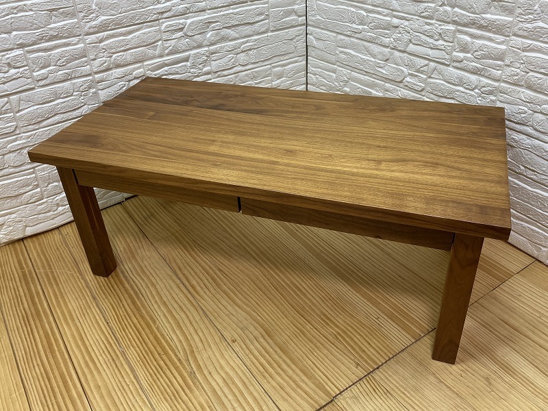 ☆無印良品 無垢材ローテーブル ウォールナット 引き出し 90cm ☆無印良品 無垢材ローテーブル ウォールナット 引き出し 90cm