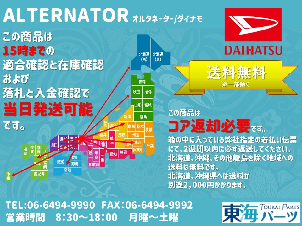  Daihatsu Leeza (L111S L111SK) генератор переменного тока Dynamo 27060-87212 100211-4631 бесплатная доставка с гарантией 