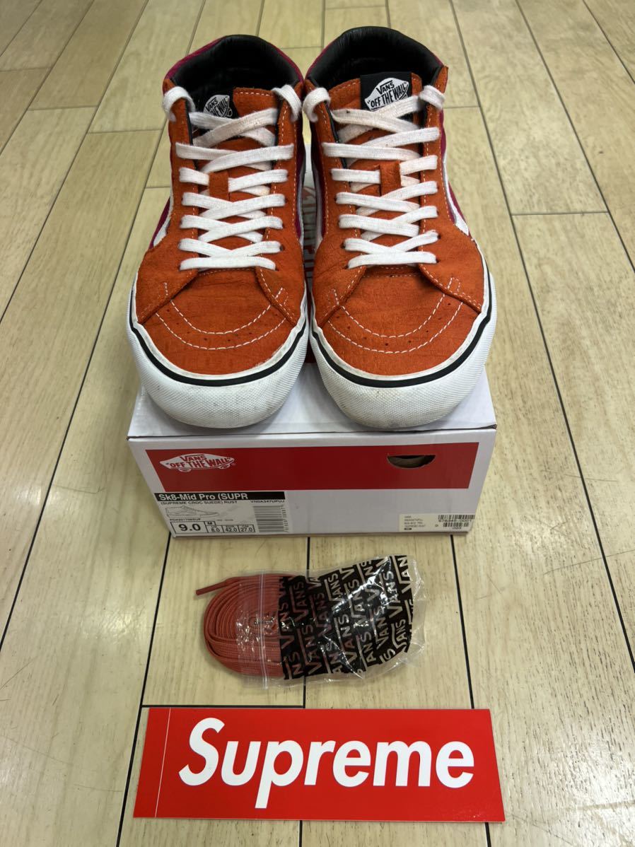 Supreme シュプリーム 18SS Vans Crocodile Corduroy SK-8 Mid ヴァンズクロコダイルコーデイロイSK-8ミドルスニーカーラスト_画像1