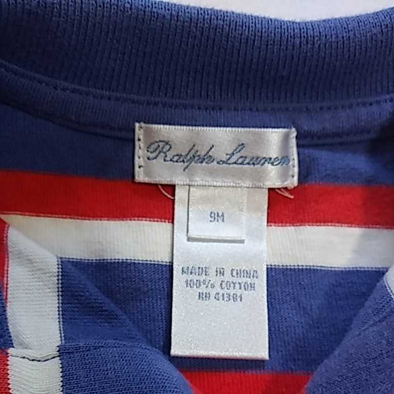 送230円【USED】ラルフローレン 75 カバーオール 半袖カバーオール ロンパース ショートオール ラルフ ベビー 半袖 RALPH LAUREN 9M_画像3