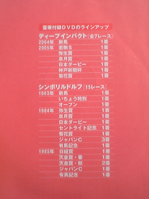 ★Gallop 臨時増刊2005年11月30日号「おめでとう!ディープインパクト!!衝撃三冠 21年ぶり無敗の王道」DVD付属★_画像3