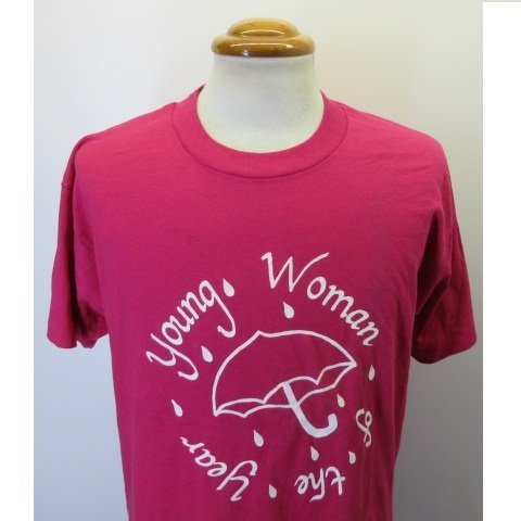 90s アメリカ製　オールド　Tシャツ L　ピンク　傘　スクリーンスターズ　90年代　USA古着　sy1999_画像1