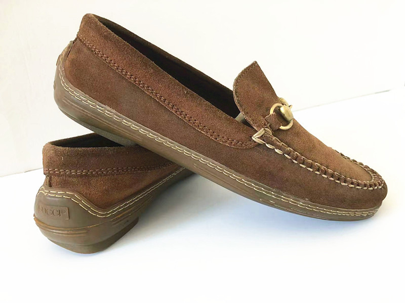 イタリア製 GUCCI グッチ スエードレザー ビジネス金具革靴パンプス ブラウン系 レディースサイズ 36 1/2 M_画像4