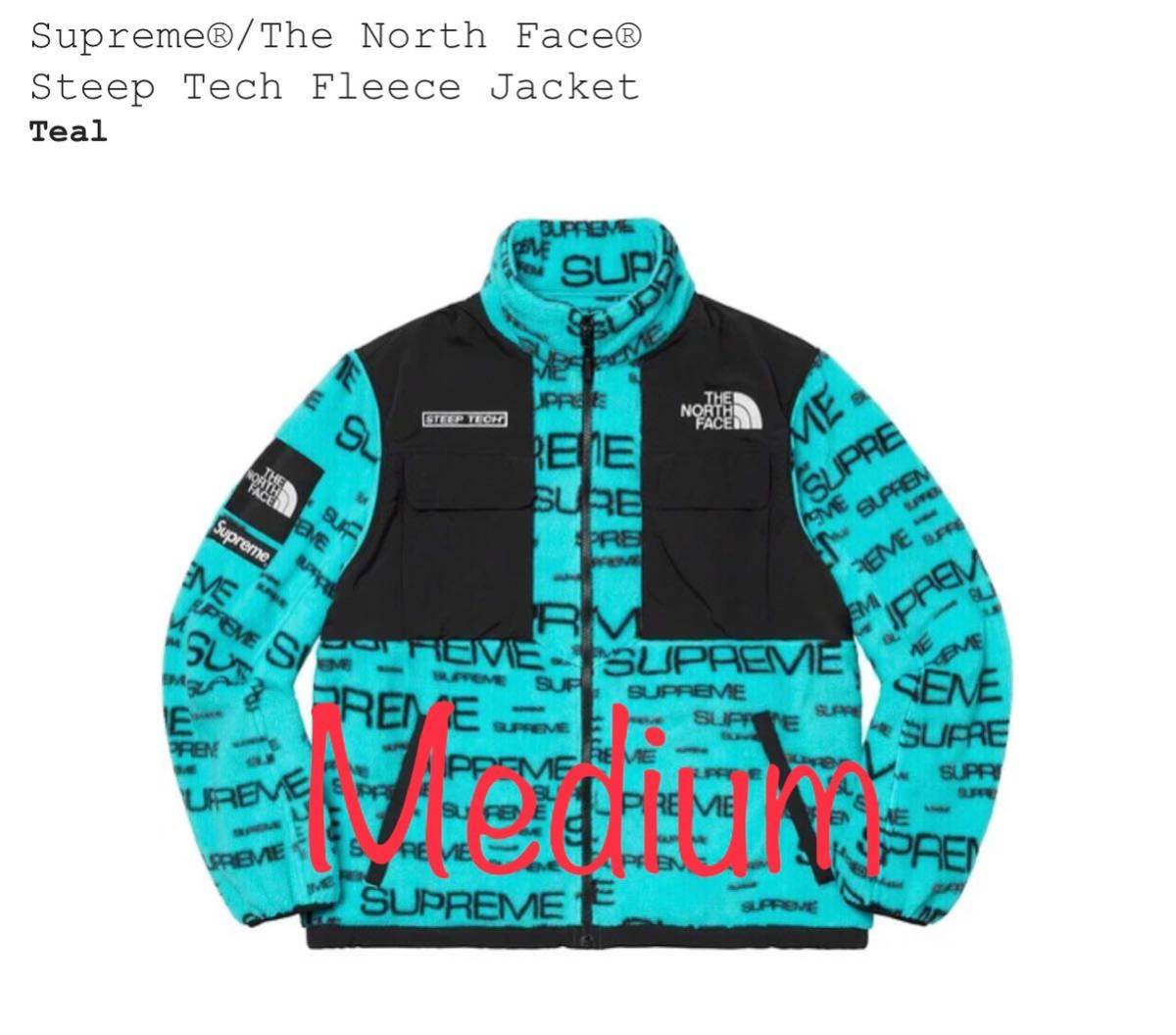 M 21FW Supreme North Face Steep Tech Fleece Jacket Teal