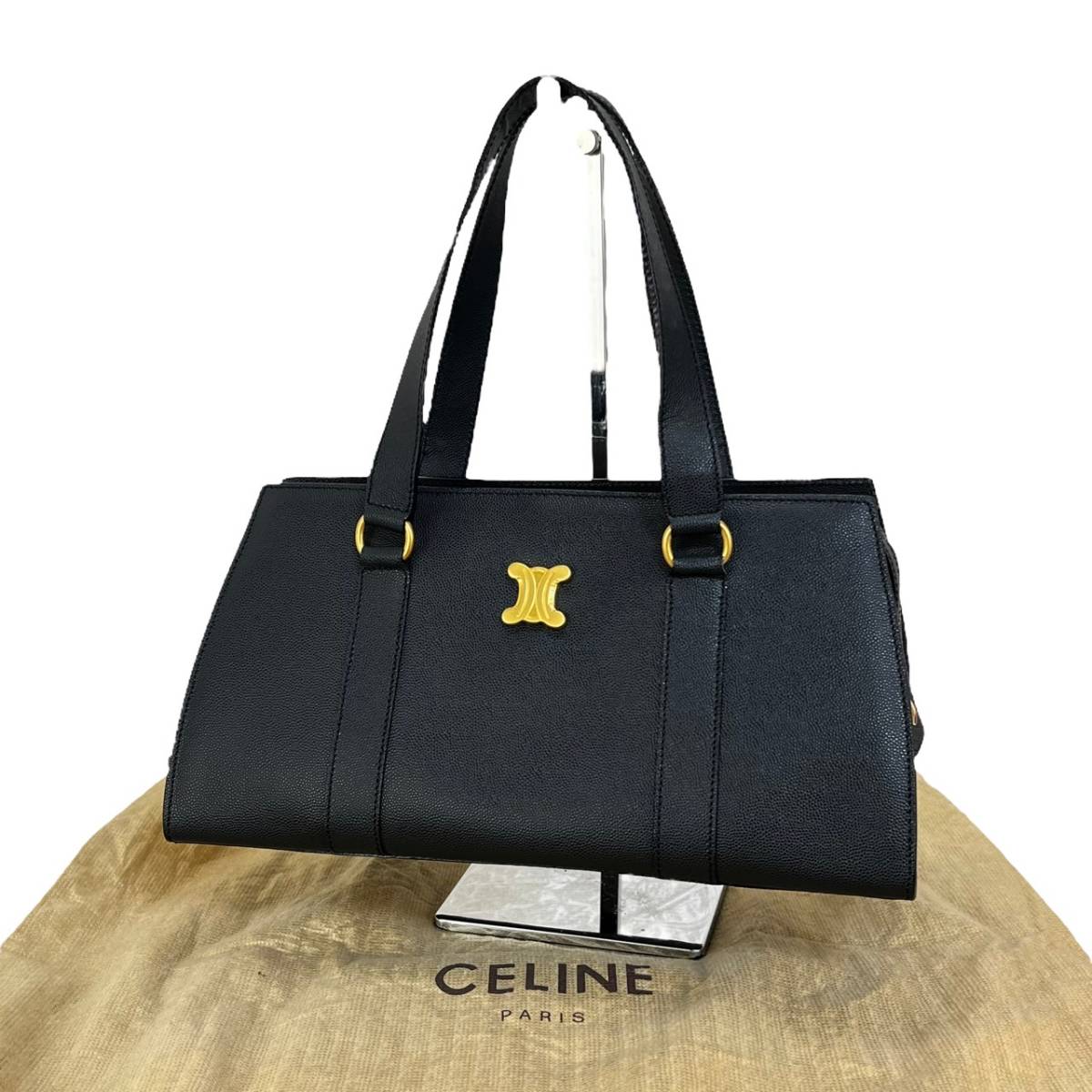 未使用☆トリオンフ☆CELINE セリーヌ ハンドバッグ キャビアスキン