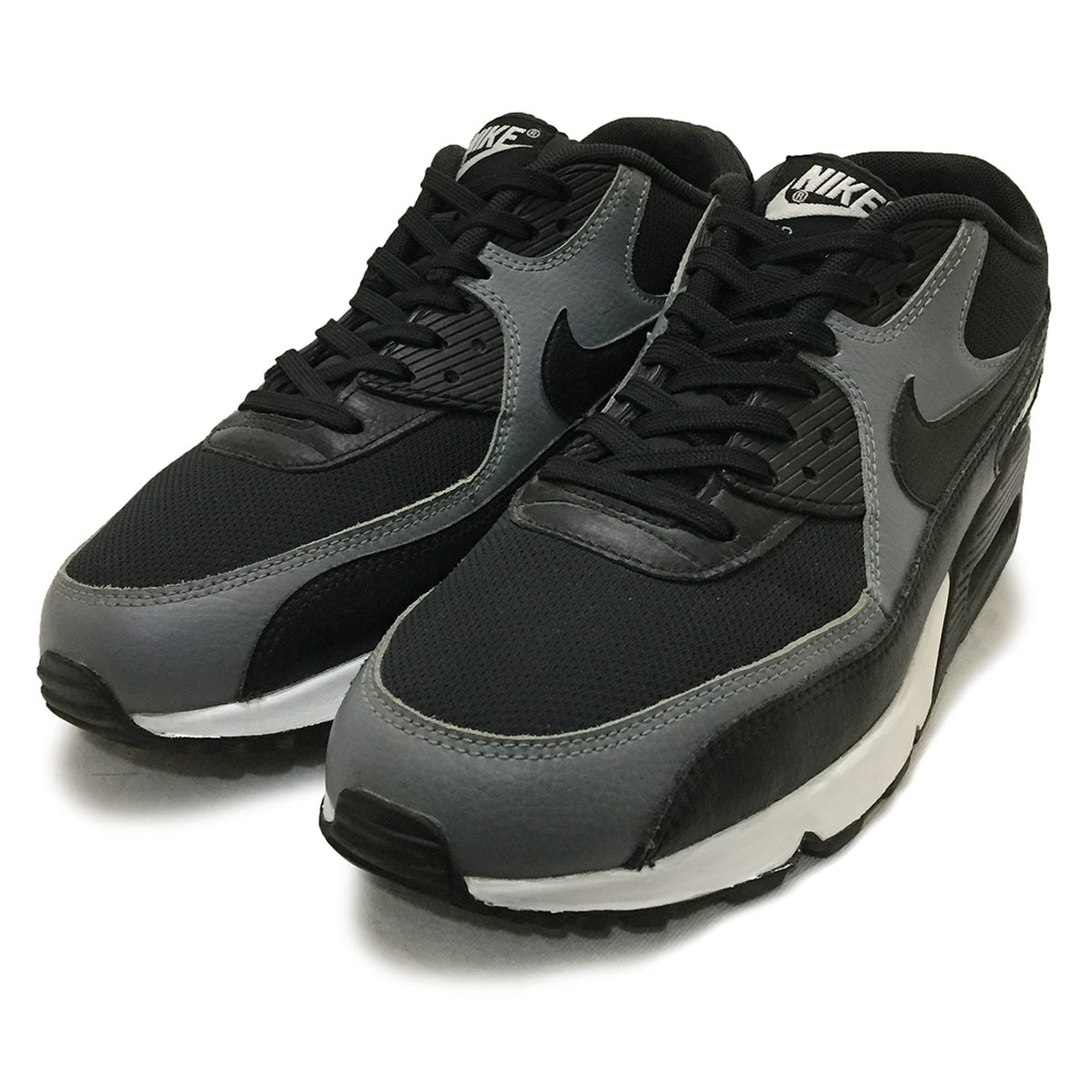 ナイキ エア マックス ９０ エッセンシャル ブラック グレー 27.5cm NIKE AIR MAX 90 ESSENTIAL 正規品 本物 美品 復刻 年代 325213-037 黒_画像1